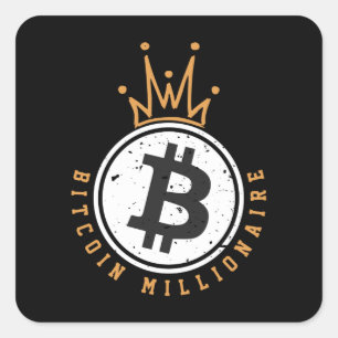 Bitcoin Millionaire Square Sticker