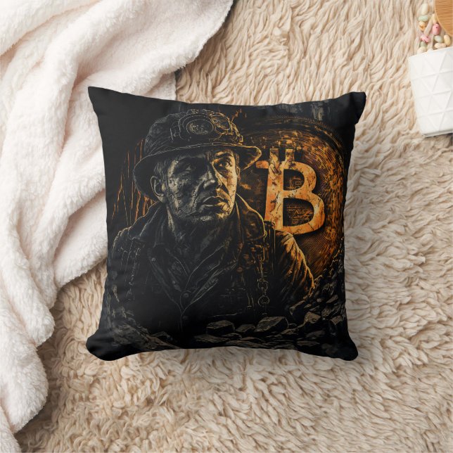Bitcoin miner cryptocurrency mining design cushion (Blanket)