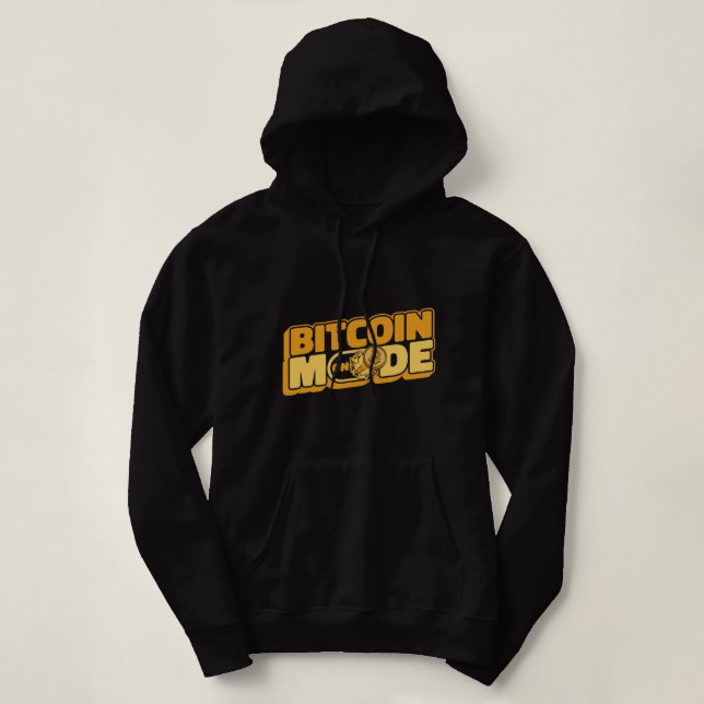 Bitcoin Mode On Crypto Cryptocurrency Blockchains  Hoodie (Design Front)