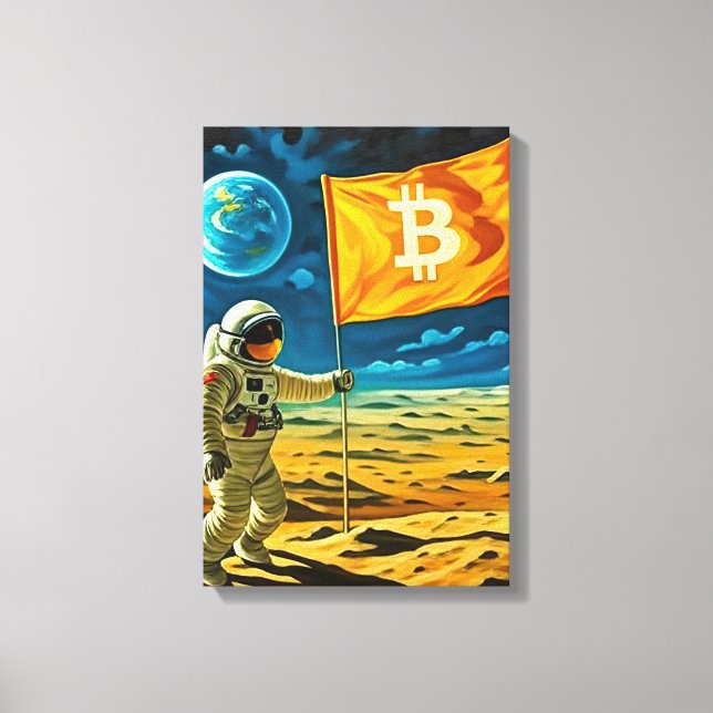 Bitcoin Moon Canvas Print (Front)