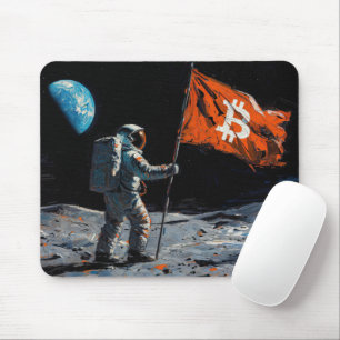 "Bitcoin Moon" Oil Painting #5 Mouse Pad