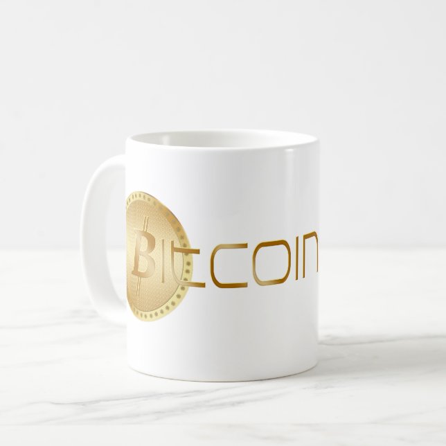 Bitcoin Mug | Gold Logo (BTC) (Front Left)
