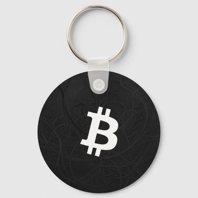 Bitcoin Neuron Black Key Ring (Front)
