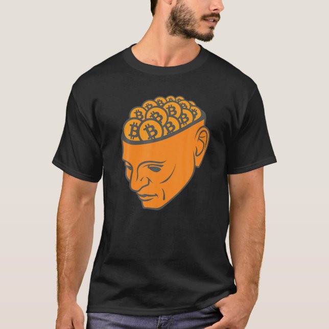 Bitcoin On The Brain Cryptocurrency Apparel Crypto T-Shirt (Front)