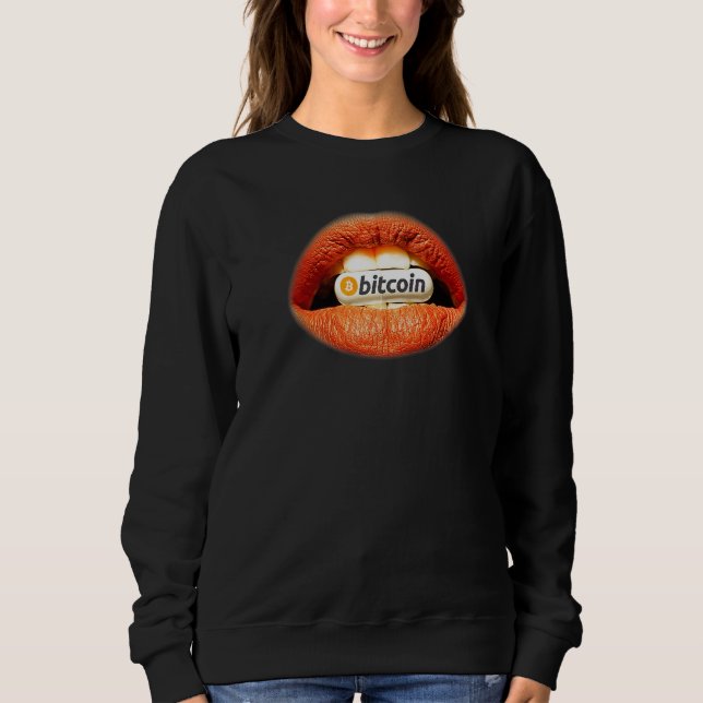 Bitcoin Orange Pill Lips  Crypto Currency Investin Sweatshirt (Front)