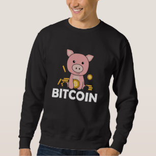 Bitcoin Piggy Bank Coins Hold Digital Currency Sweatshirt