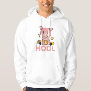 Bitcoin Piggy Bank Hodl Coins Hold Digital Hoodie
