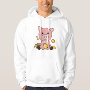 Bitcoin Piggy Bank Hodl Coins Hold Digital Hoodie