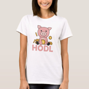 Bitcoin Piggy Bank Hodl Coins Hold Digital T-Shirt