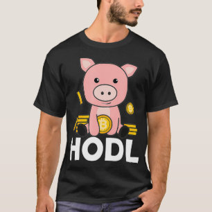 Bitcoin Piggy Bank Hodl Coins Holding Digital Gold T-Shirt