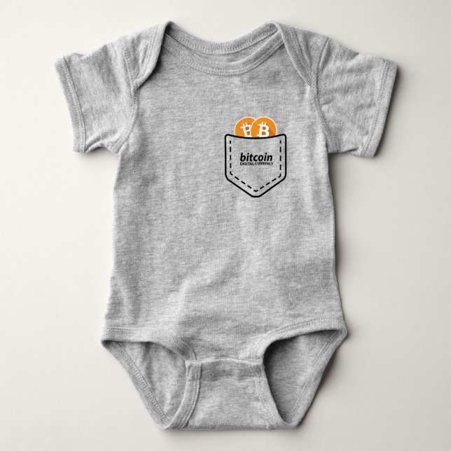BITCOIN/POCKET-Onsie Baby Bodysuit (Front)