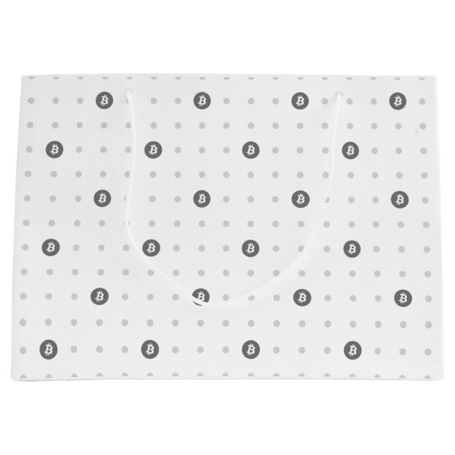 Bitcoin Polka Dots Gift Bag (Large) (Front)