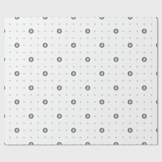 Bitcoin Polka Dots Wrapping Paper (Flat)