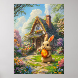 Bitcoin Rabbit Hole Easter Bunny Wall Art
