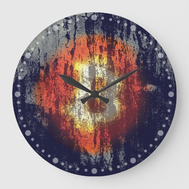 Bitcoin Resilient Art Large Clock (Front)