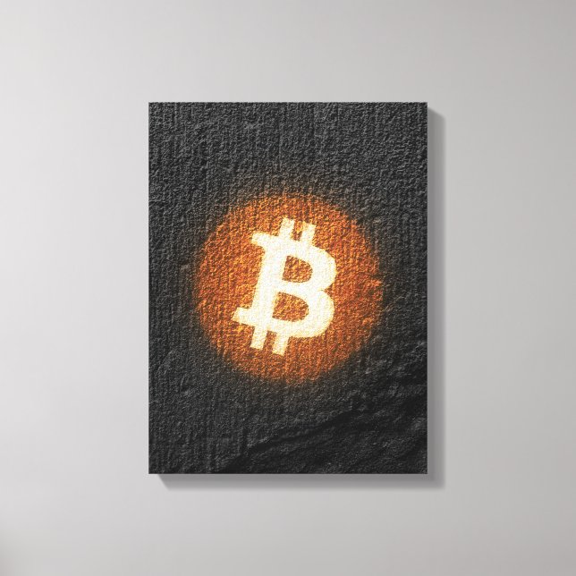 Bitcoin Resilient Art (On Black Wall HD) Canvas Print (Front)