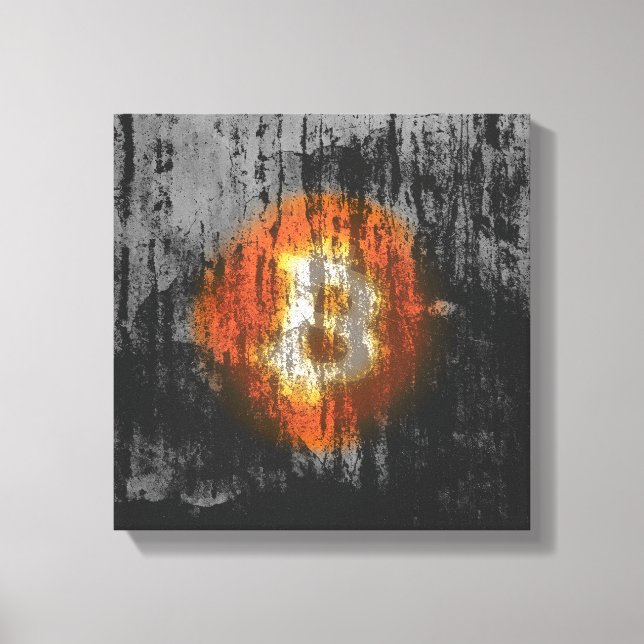 Bitcoin Resilient Art (On Black Wall HD) Canvas Print (Front)
