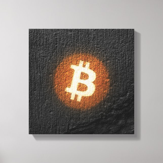 Bitcoin Resilient Art (On Black Wall HD) Canvas Print (Front)