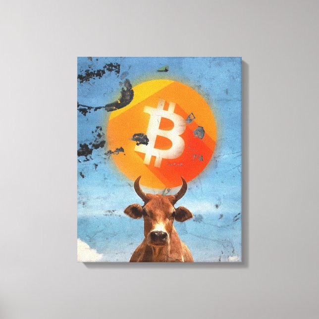 Bitcoin Resilient Bull (HD) Canvas Print (Front)