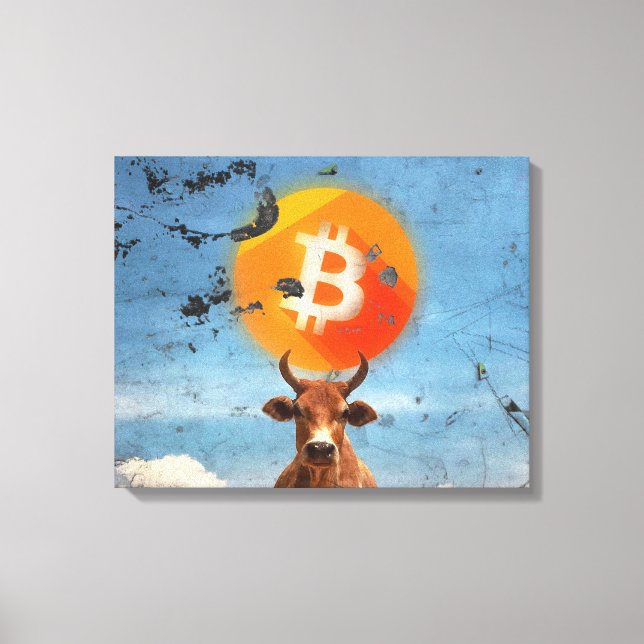 Bitcoin Resilient Bull (HD) Canvas Print (Front)
