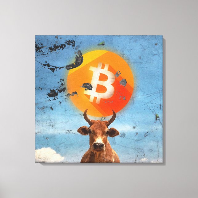 Bitcoin Resilient Bull (HD) Canvas Print (Front)