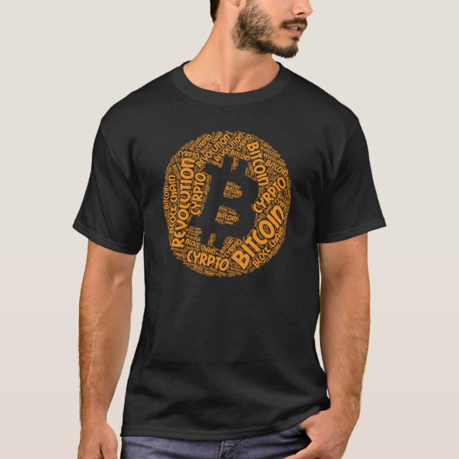 Bitcoin Revolution Block Chain Cyrpto Word Shirt (Front)