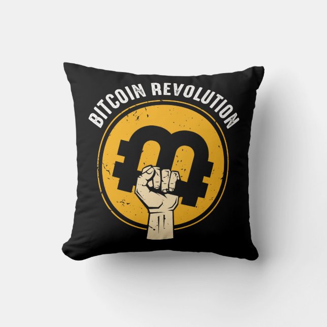 Bitcoin Revolution Cryptocurrency Trader Virtual C Cushion (Front)