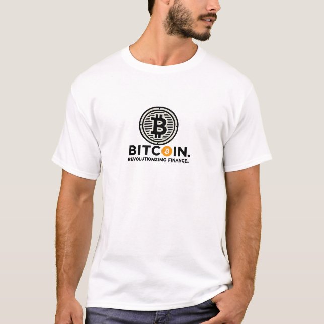 Bitcoin: Revolutionising finance Cryptocurrency T-Shirt (Front)
