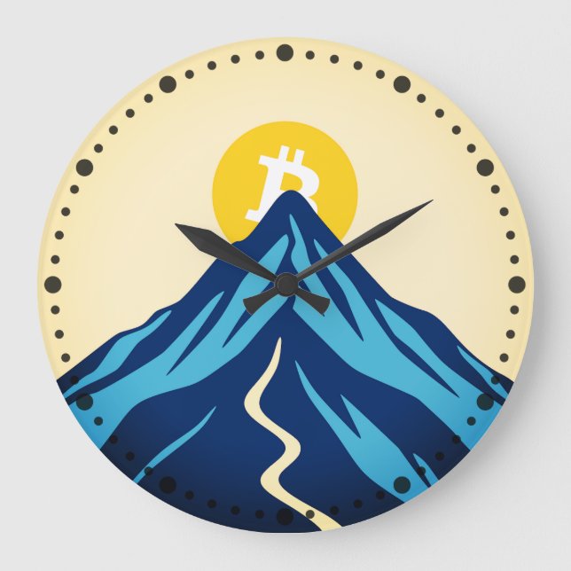Bitcoin Rising (Style: Bright) Large Clock (Front)