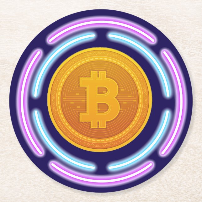 BITCOIN ROUND PAPER COASTER (Front)