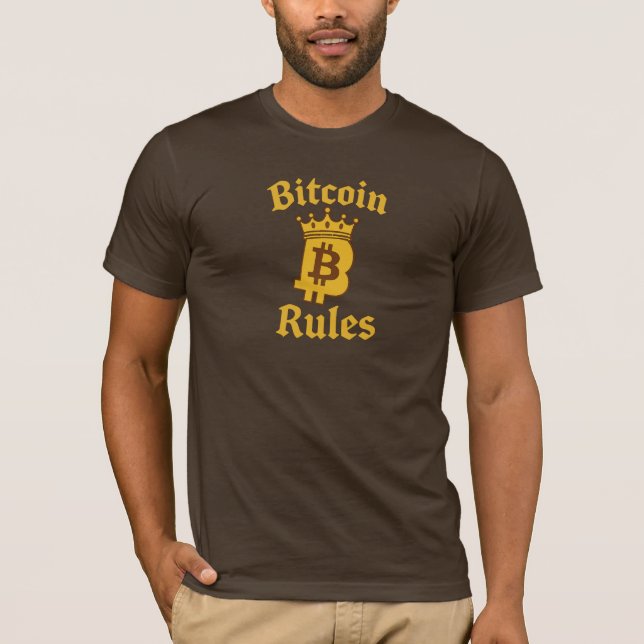 Bitcoin Rules King Crown Crypto T-Shirt (Front)