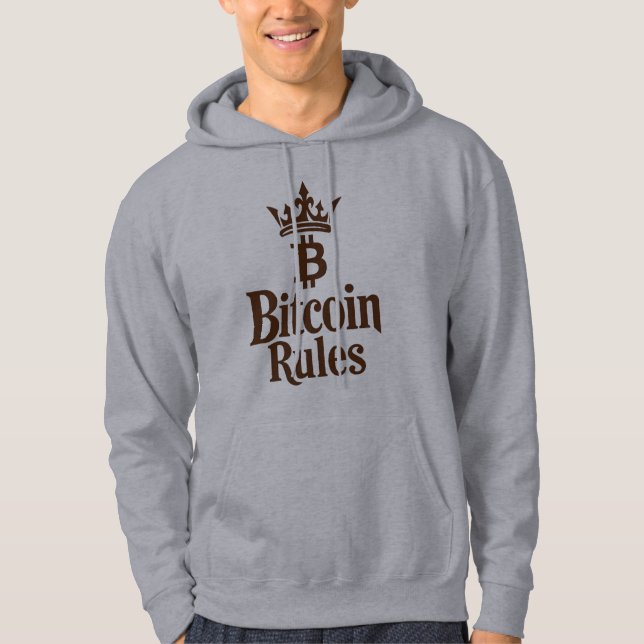 Bitcoin Rules King Crown Crypto Trader Hoodie (Front)