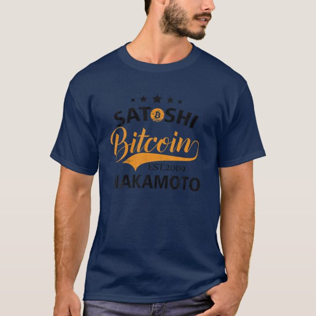 Bitcoin Satoshi Nakamoto EST 2009 Crypto Blockchai T-Shirt (Front)