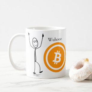 Bitcoin Stick figure Coffee Mug Customisable