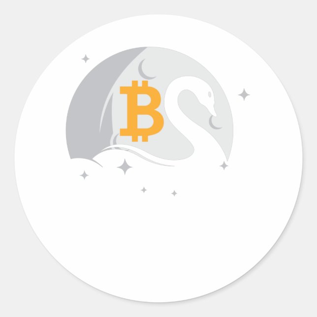 Bitcoin Swan Classic Round Sticker (Front)