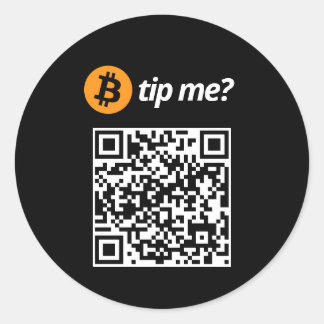 Bitcoin Tip Me? Classic Round Sticker