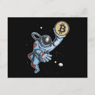 Bitcoin to the moon Astronaut Postcard