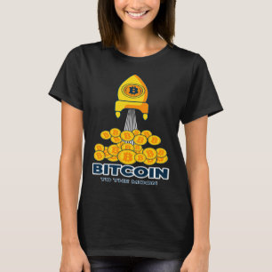Bitcoin To the Moon & Back Bitcoin Cryptocurrency  T-Shirt
