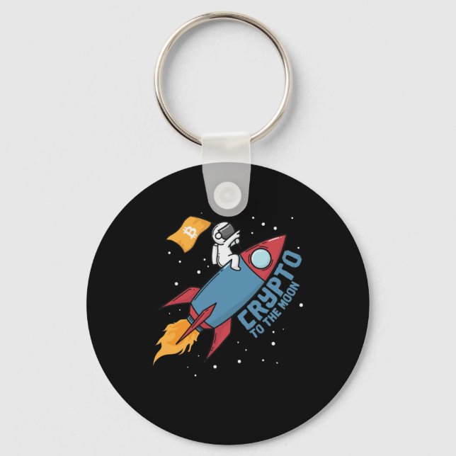 Bitcoin to The Moon Crypto Hype Key Ring (Front)