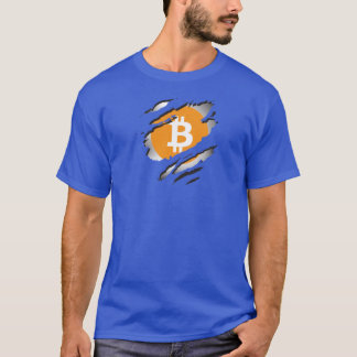 Bitcoin Torn Image w/ Logo Reveal Underneath - T-Shirt