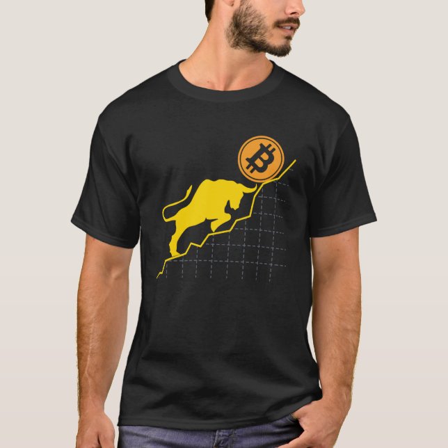 Bitcoin Trader Crypto Asset Trader Bull Bullish Tr T-Shirt (Front)