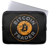 Bitcoin Trader Grunge Text Circle Outl. Black Grey