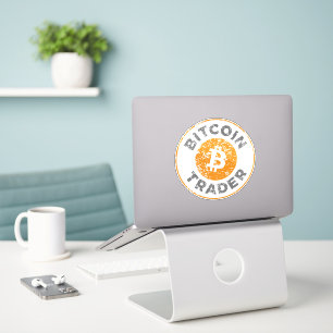 Bitcoin Trader Grunge Text Circle Outline