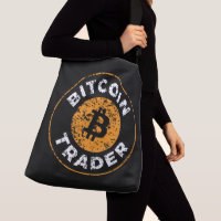 Bitcoin Trader Grunge Text Circle Outline Black