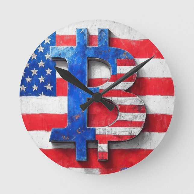Bitcoin USA Round Clock (Front)