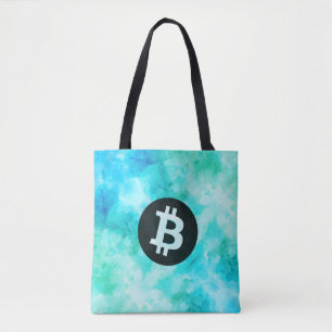 Bitcoin Watercolor (Style 3 - Beach Life) Tote Bag