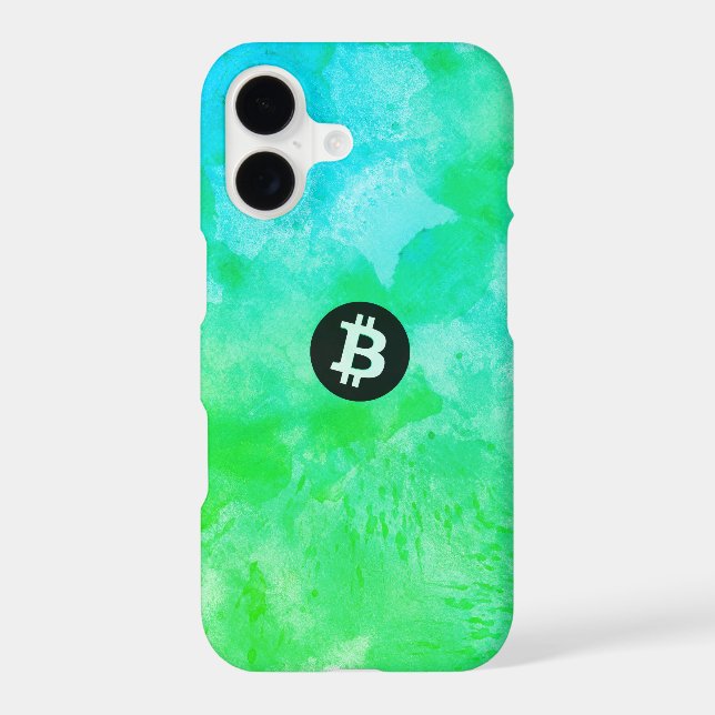 Bitcoin Watercolor (Style $ - Green Day) (Back)