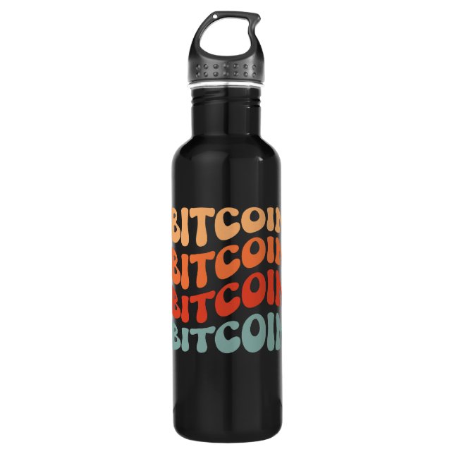 Bitcoin Wavy Text Stylish Crypto Typography Design 710 Ml Water Bottle (Front)