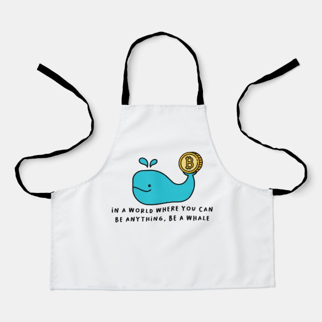 Bitcoin Whale Crypto Investor & BTC Trading Design Apron (Front)