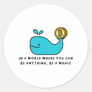 Bitcoin Whale Crypto Investor & BTC Trading Design Classic Round Sticker
